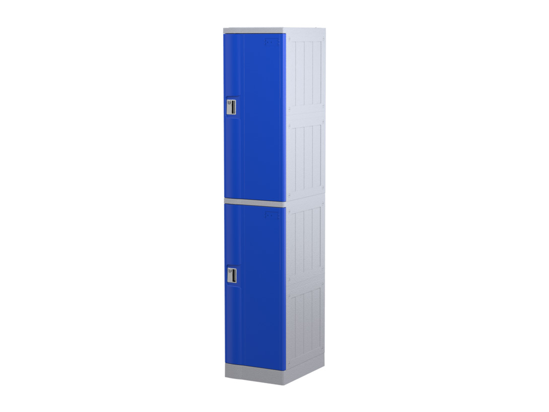 ABS Plastic Locker Tall Blue 2 door