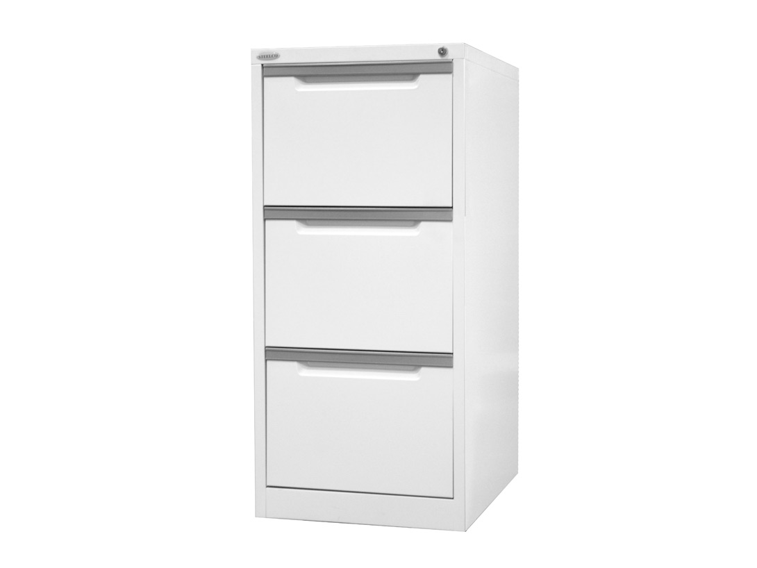 Vertical Filing Cabinet White Satin